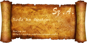 Szőke Agaton névjegykártya